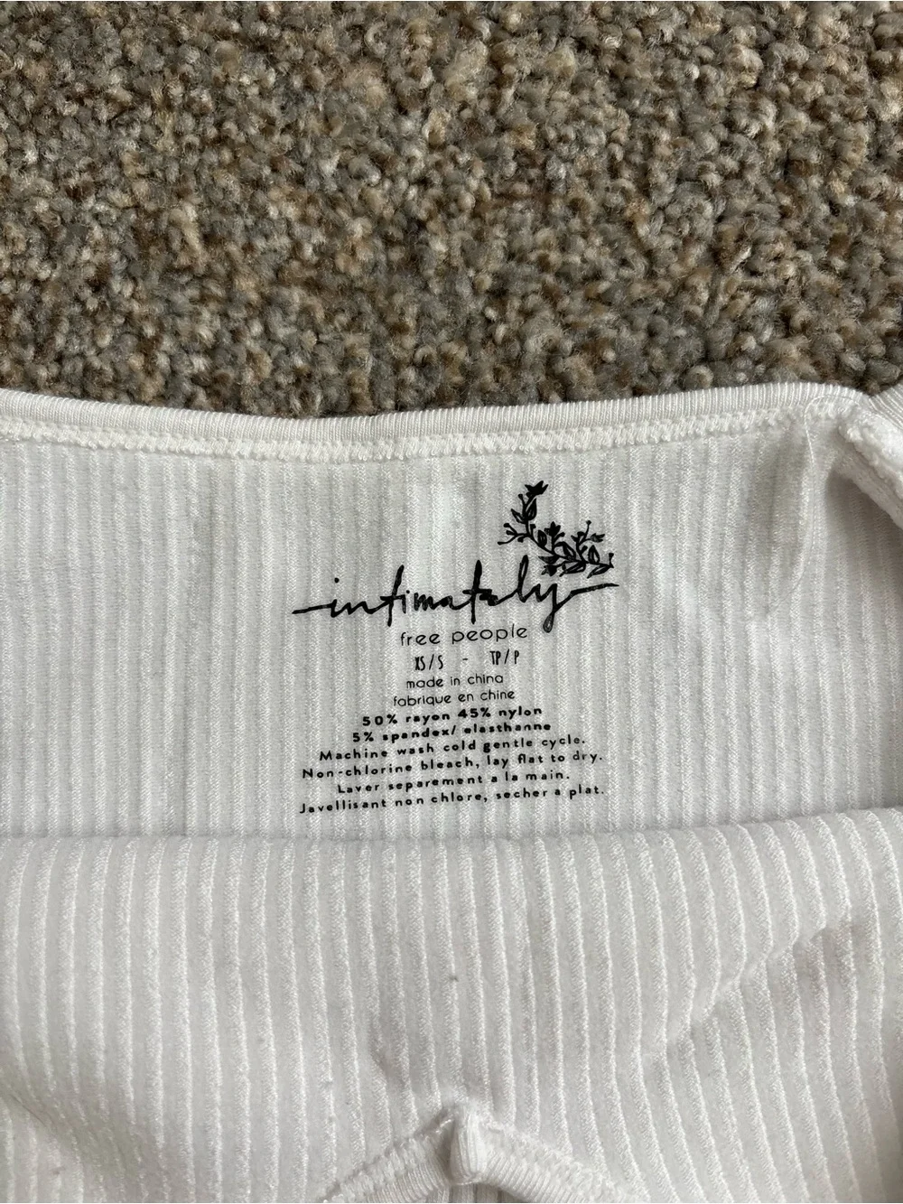 Free People Ribbed V-Neck Tank Top in Cream